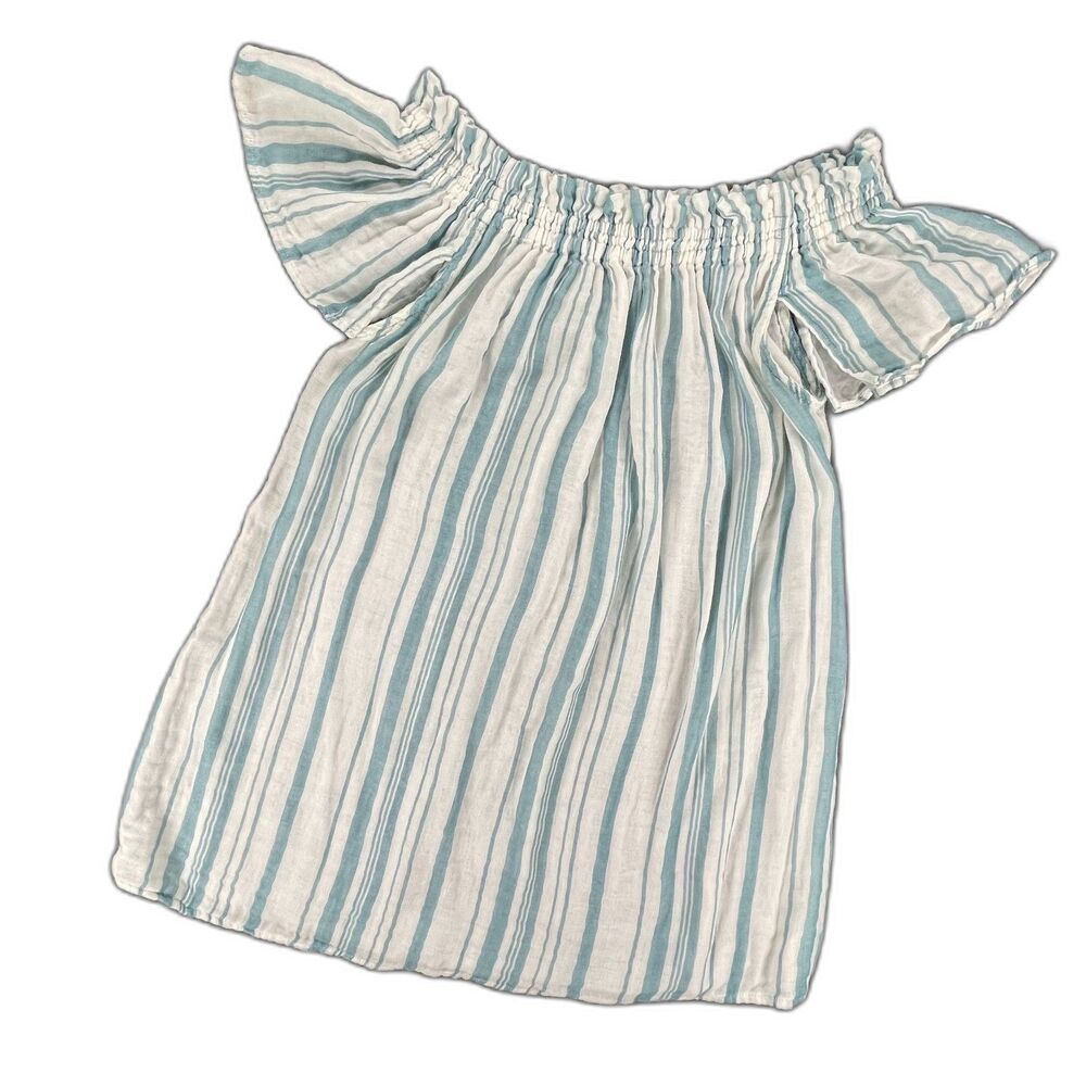 Show Me Your Mumu Woodstock Tunic Top Small Teal Smocked Resort Vacation Summer